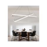 TT AYDINLATMA TT400-2 BY TT Aydınlatma Dikdörtgen (Gün Işığı) 2 li Mat Beyaz Led Avize Beyaz
