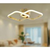 TT Aydınlatma TT405-2-FSR Tt Aydınlatma Fransız Sarı Kaplama 2 Li Kare LED Avize - Gold Rose - Beyaz ışık