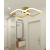 TT Aydınlatma TT405-2-FSR Tt Aydınlatma Fransız Sarı Kaplama 2 Li Kare LED Avize - Gold Rose - Gün Işığı