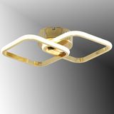 TT Aydınlatma TT405-2-FSR Tt Aydınlatma Fransız Sarı Kaplama 2 Li Kare LED Avize - Gold Rose - Sarı Işık