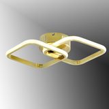 TT Aydınlatma TT405-2-SR Tt Aydınlatma Sarı Kaplama 2 Li Kare LED Avize - Gold - 3 Renk Işık