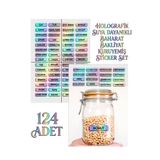 TT sticker Holografik Suya Dayanıklı Baharat Bakliyat Kuruyemiş Kavonoz Düzenleyici Etiket Sticker Set