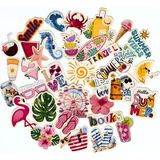 TT sticker Yaz -Tatil Temalı Sticker Set Bullet Journal Ajanda Valiz Laptop Tablet Telefon Etiket Çıkartma - 001-Renkli