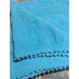 TT Tasarım Atölyesi El Örgüsü Bebek Battaniyesi - 100 cm x 100 cm - Bebe Mavi