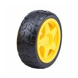 TT Tekerlek 2.5x6,8cm Plastik Sarı Oyuncak Araba Rubber Lastik Robot Akılı Araç