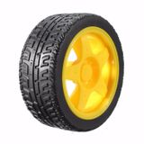 TT Tekerlek 2.5x6,8cm Plastik Sarı Oyuncak Araba Rubber Lastik Robot Tekerlek Akılı Araç Oyuncak