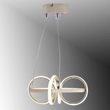 TT003-FSR Tt Aydınlatma Sarmal Modeli Fransız Sarısı Kaplama LED Avize - Rose Gold - 3 Renk Işık