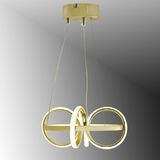 TT003-SR Tt Aydınlatma Sarmal Modeli Gold Sarı Kaplama LED Avize - 3 Renk Işık