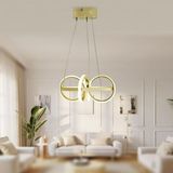 TT003-SR Tt Aydınlatma Sarmal Modeli Gold Sarı Kaplama LED Avize - Sarı Işık