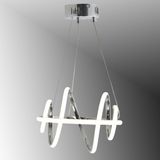TT005-KR Tt Aydınlatma Burgu Modeli Krom Kaplama LED Avize - 3 Renk Işık