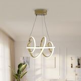 TT005-SR Tt Aydınlatma Burgu Modeli Gold Sarı Kaplama LED Avize - Beyaz Işık
