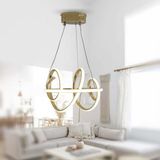 TT005-SR Tt Aydınlatma Burgu Modeli Gold Sarı Kaplama LED Avize - Sarı Işık