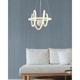 Tt005tpl-By Tt Aydınlatma Burgu Modeli Mat Beyaz Mermer Desen Toplu Led Avize