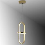 TT006-1-SR Tt Aydınlatma Minyon Modeli Tekli Sarı Kaplama LED Avize - Gold - 3 Renk Işık