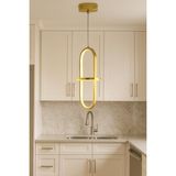 TT006-1-SR Tt Aydınlatma Minyon Modeli Tekli Sarı Kaplama LED Avize - Gold - Sarı Işık