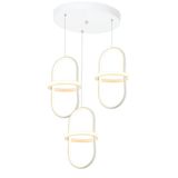 TT006-3Y-BY TT Aydınlatma Minyon Modeli ( Sarı Işık Led ) 3 lü Mat Beyaz Yuvarlak Led Avize