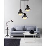 Tt007-3y Msy Tt Aydınlatma Mermer Desen 3 Lü Yuvarlak Siyah Lüks Avize