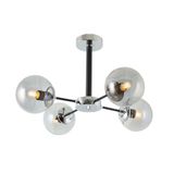 Tt009-4 Kr Tt Aydınlatma Krom Rengi Kaplama 4 Lü Füme Camlı Lüks Avize