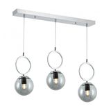 Tt014-3s Kr Tt Aydınlatma Krom Kaplama Füme Camlı 3 Lü Sıralı Avize