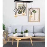 Tt015-3s Sy Tt Aydınlatma Mat Siyah - Eskitme Bal Camlı 3 Lü Sıralı Avize