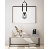 TT016-1 SY TT Aydınlatma Mat Siyah Füme Camlı Tekli Avize