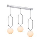 Tt016-3s Kr Tt Aydınlatma Krom Kaplama Beyaz Camlı 3 Lü Sıralı Avize