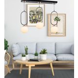 Tt016-3s Sy Tt Aydınlatma Mat Siyah - Bakır Beyaz Camlı 3 Lü Sıralı Avize