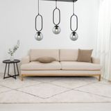 TT016-3S SY TT Aydınlatma Mat Siyah Füme Camlı 3 lü Sıralı Avize