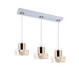 Tt017-3s-mby Tt Aydınlatma Mermer Desen 3 Lü Sıralı Beyaz Avize