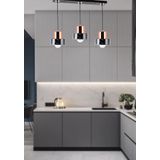 TT017-3S-MSY TT Aydınlatma Mermer Desen 3 lü Sıralı Siyah Avize