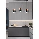TT017-3S-SY TT Aydınlatma Mat Siyah 3 lü Sıralı Avize
