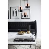 TT017-3Y-MSY TT Aydınlatma Mermer Desen 3 lü Yuvarlak Siyah Avize