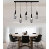 Tt023-5S-Full-Sy Tt Aydınlatma Full Mat Siyah 5 Li Damla Modeli Sıralı Avize