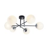 TT027-6 SY-KR TT Aydınlatma Mat Siyah - Krom 6 lı Lüks Avize