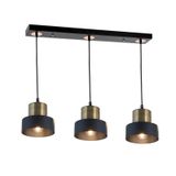 TT031-3S-SY-ESK TT Aydınlatma Mat Siyah-Eskitme 3 lü Sıralı Avize