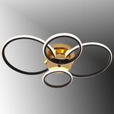 TT035-4-SYSR TT Aydınlatma Drone Modeli Mat Siyah - Sarı 4 lü ( 3 Renk Işık ) Led Avize