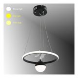 Tt037-Yuv-Sy Tt Aydınlatma Yuvarlak Model Mat Siyah Tek Toplu 3 Renk Led Avize