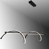 TT038-SY TT Aydınlatma Kıvrımlı Masa Üstü Modeli Siyah ( Beyaz Işık ) Led Avize