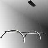 TT038-SY TT Aydınlatma Kıvrımlı Masa Üstü Modeli Siyah ( Gün ışığı ) Led Avize