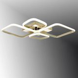 Tt050-Fsr Tt Aydınlatma Baklava Desen Fransız Sarı Kaplama 4 Lü Led Avize