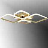 Tt050-Sr Tt Aydınlatma Baklava Desen Sarı Kaplama 4 Lü Led Avize