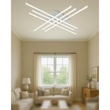 TT070-BY Tt Aydınlatma 6 Lı Çubuk Model Mat Beyaz LED Avize - Sarı Işık