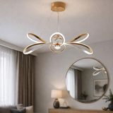 TT072-TAŞLI-SPT-SR Tt Aydınlatma Menekşe Modeli Sarı Spotlu 3 Renk Modüllü LED Avize - Gold