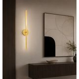 TT079-SR-PİLLİ-APL Tt Aydınlatma 70 cm Sarı Kaplama Pilli Aplik - Altın - Beyaz Işık