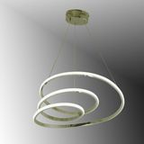 TT301-FSR Tt Aydınlatma Yay Modeli Fransız Sarısı Kaplama LED Avize - Rose Gold - 3 Renk Işık