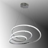 TT301-KR Tt Aydınlatma Yay Modeli Krom Kaplama LED Avize - 3 Renk Işık