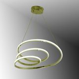 TT301-SR Tt Aydınlatma Yay Modeli Sarı Kaplama LED Avize - Gold - Beyaz Işık