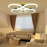 TT304-4+1-FSR Yuvarlak Tt Aydınlatma Fransız Sarı Kaplama 5 Li LED Avize - Rose Gold - Sarı Işık