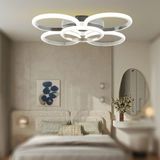 TT304-4+1-KR Yuvarlak Tt Aydınlatma Krom Kaplama 5 Li LED Avize - Sarı Işık