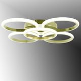 TT304-4+1-SR Yuvarlak Tt Aydınlatma Sarı Kaplama 5 Li LED Avize - Gold - Sarı Işık